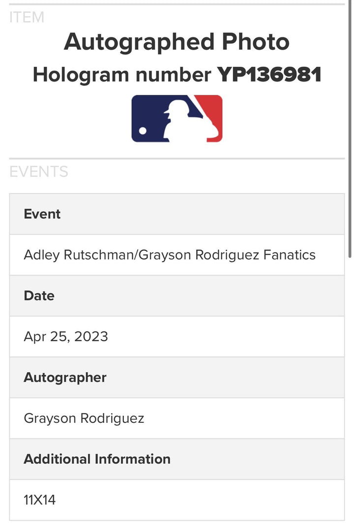 Grayson Rodriguez Signed 11x14 Framed Photo Rookie Auto Orioles Fanatics MLB