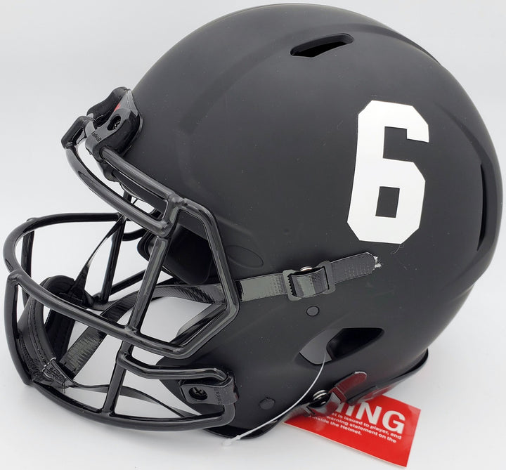 Devonta Smith Signed Alabama Crimson Tide Eclipse Black Full Size Speed Helmet