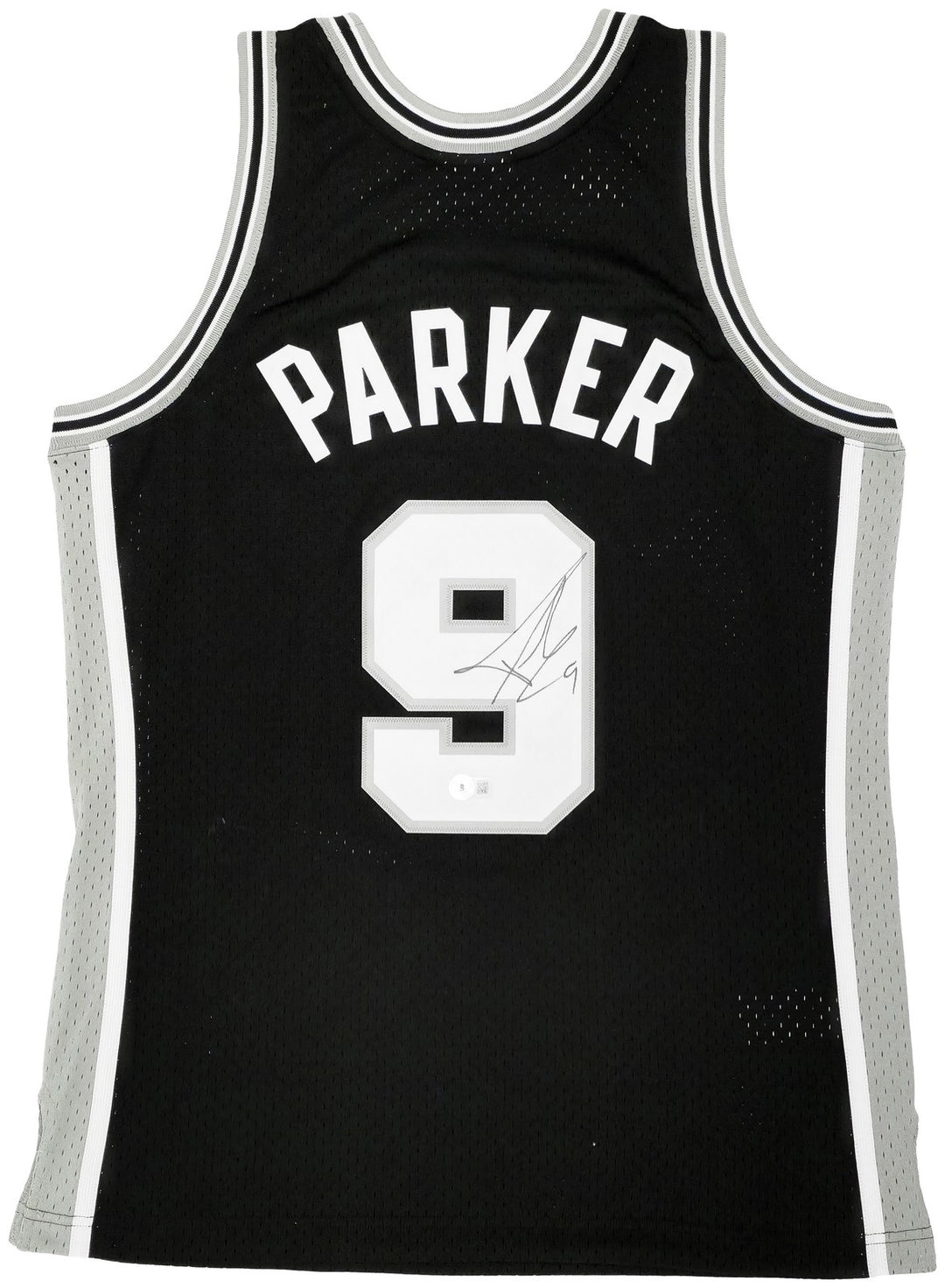 Spurs Tony Parker Auto Black Auth Mitchell Ness 01 Swingman Rookie Jersey M BAS