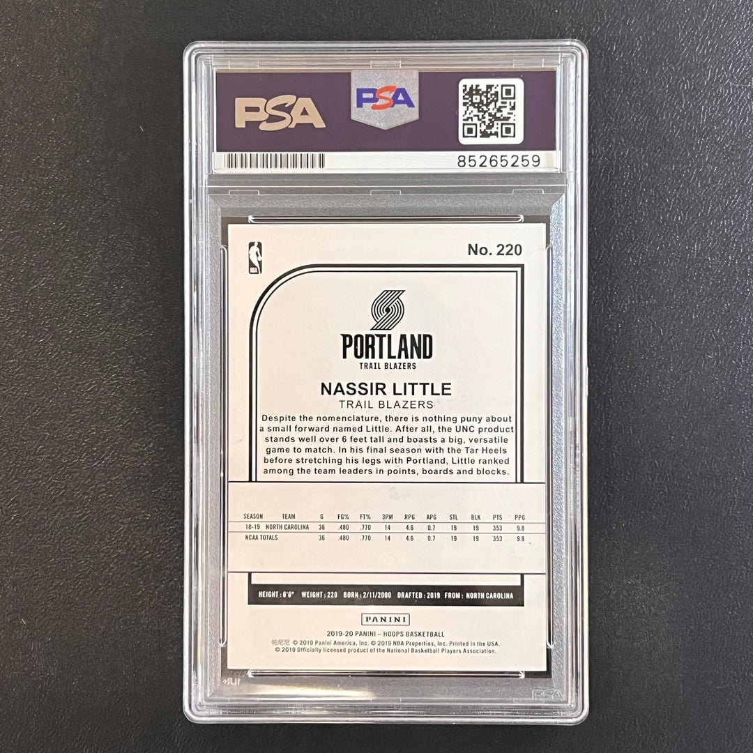 2019-20 NBA Hoops #220 Nassir Little Signed Rookie Card AUTO PSA Slabbed RC Blaz