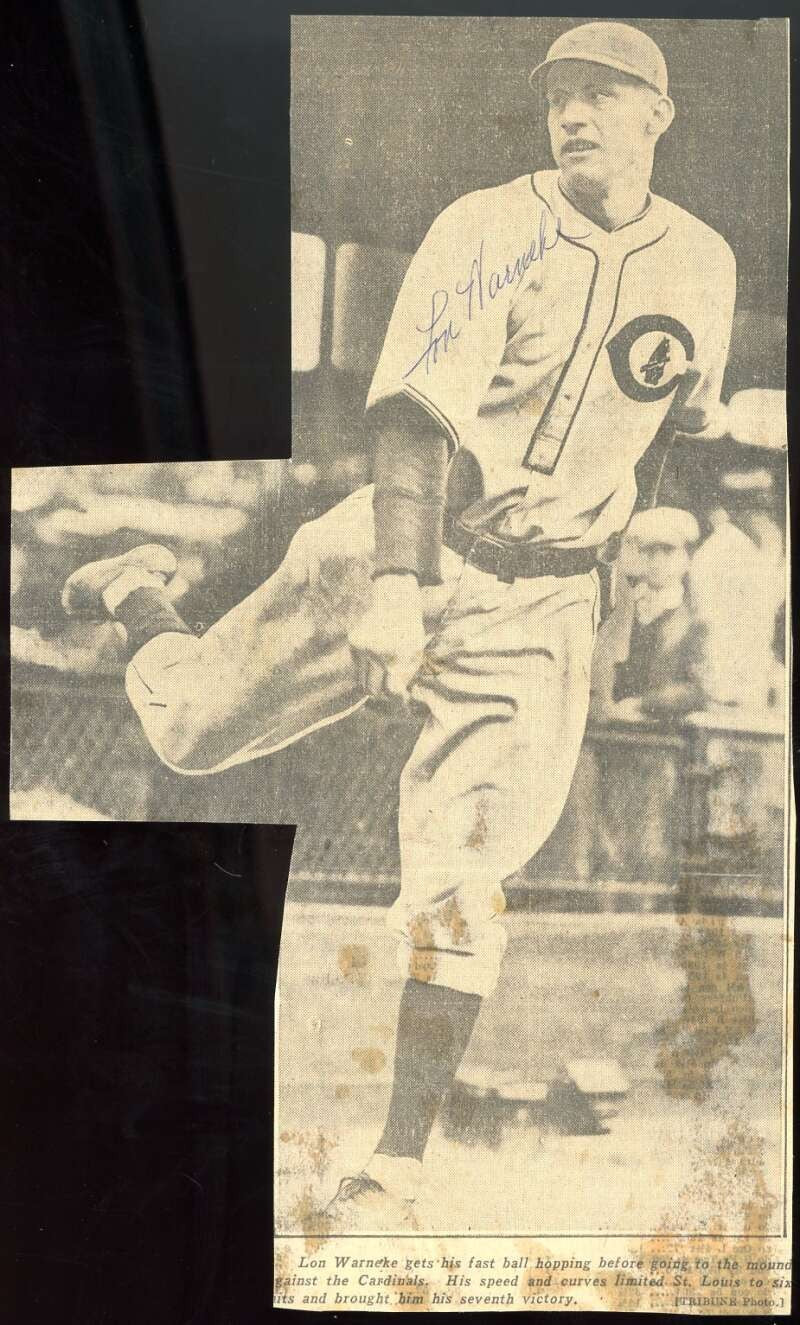 Lon Warneke JSA Coa Signed 6x10 Cut Photo Autograph