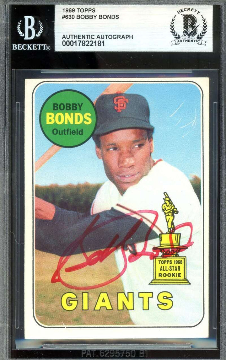 Bobby Bonds Beckett BAS Signed 1969 Topps Rookie Autograph