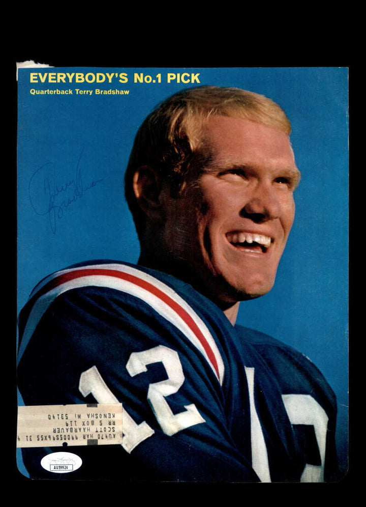 Terry Bradshaw JSA Coa Vintage Rookie 8x10 Signed Cover Photo