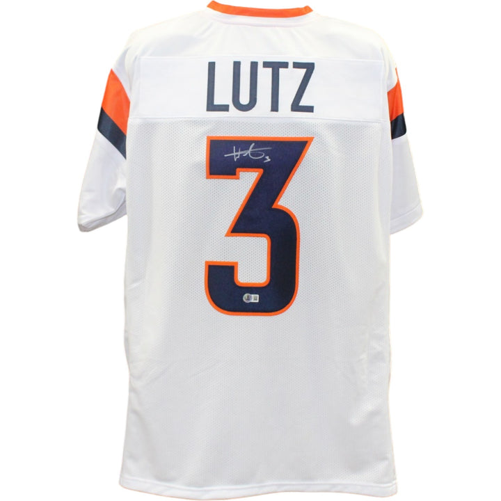 Wil Lutz Autographed Pro Style Sz XL White Jersey Beckett Witness 55156