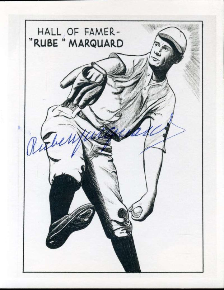 Rube Marquard Jsa Signed Certified 4x5 Photo Authentic Autograph