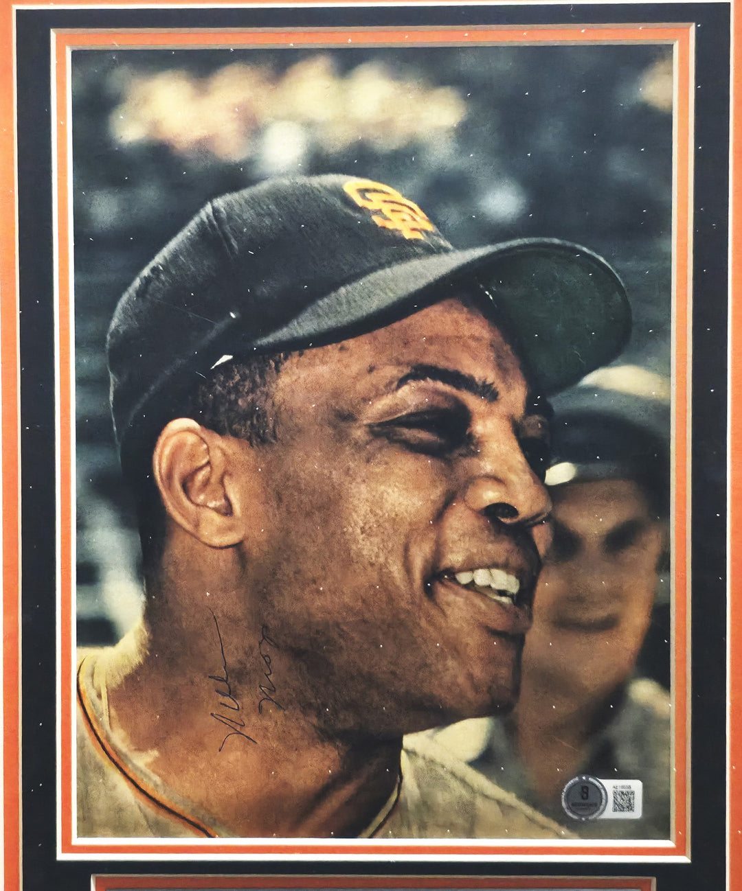 Willie Mays Auto Framed 8x11 Magazine Page Giants Vintage Sig Beckett #AE16558