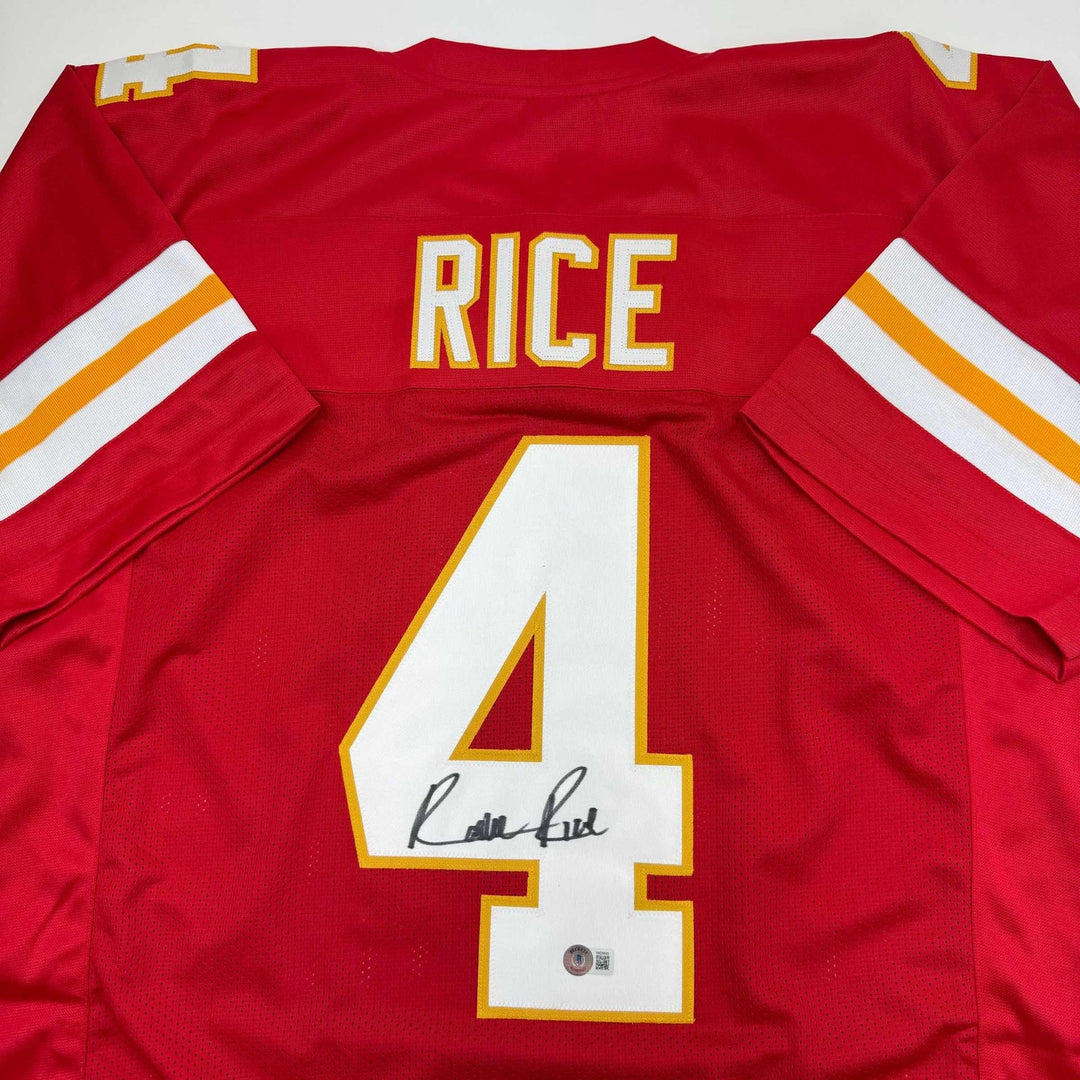 Autographed/Signed Rashee Rice Kansas City Red Jersey Beckett BAS COA