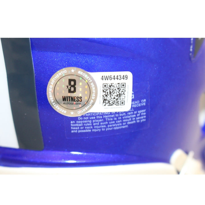 Michael Irvin Autographed Dallas Cowboys Flash Mini Helmet Beckett Witness 56385