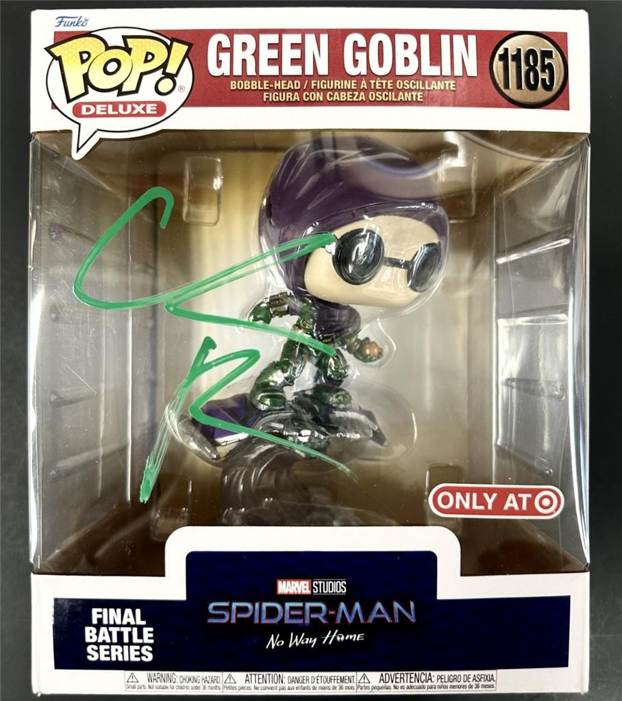 Willem Dafoe signed Green Goblin Funko Pop 1185 Spider-Man autograph Beckett BAS