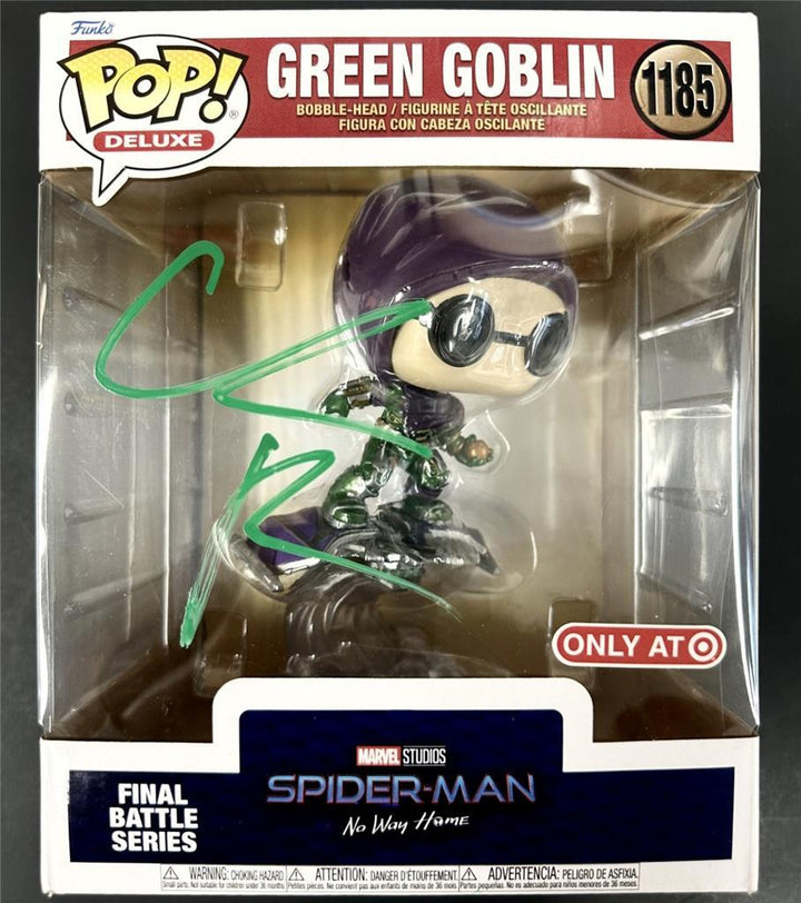 Willem Dafoe signed Green Goblin Funko Pop 1185 Spider-Man autograph Beckett BAS