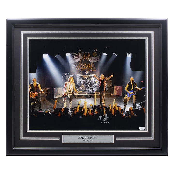 Joe Elliott Signed Framed 16x20 Def Leppard Performance Photo JSA ITP