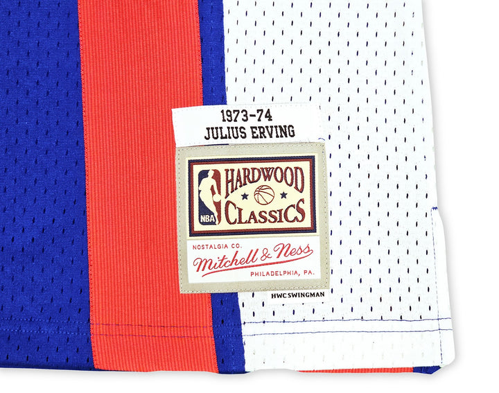 ABA Nets Julius Dr J Erving Auto Blue Mitchell Ness 73 Swingman Jersey 2X BAS