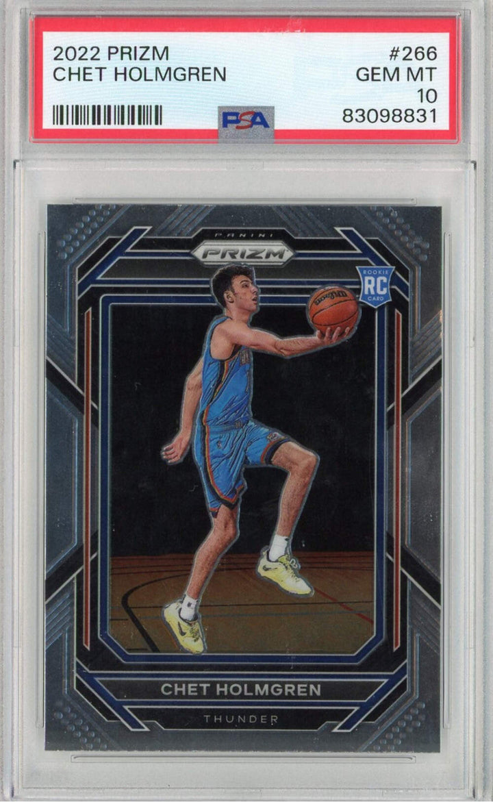 Graded 2022 Panini Prizm Chet Holmgren #266 Rookie RC Basketball Card PSA 10 Gem