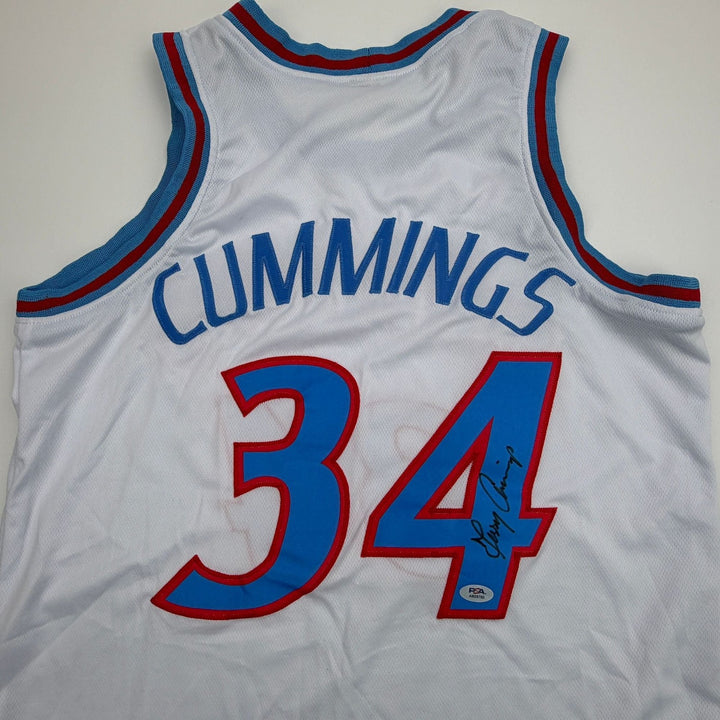 Autographed/Signed Terry Cummings Los Angeles White Jersey Beckett BAS COA
