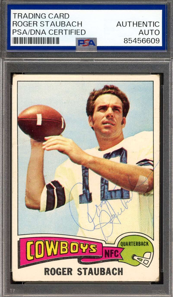 Roger Staubach PSA DNA Vintage Signed 1975 Topps Autograph