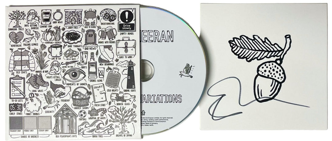 Ed Sheeran signed 2023 Autumn Variations Art Card/Booklet/CD- COA