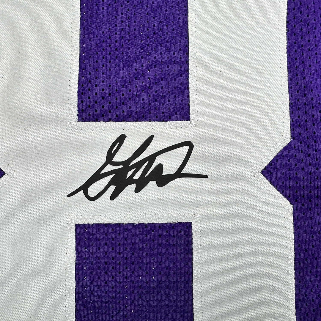 Framed Facsimile Autographed Garrett Nussmeier 35x39 Reprint Laser Auto Jersey
