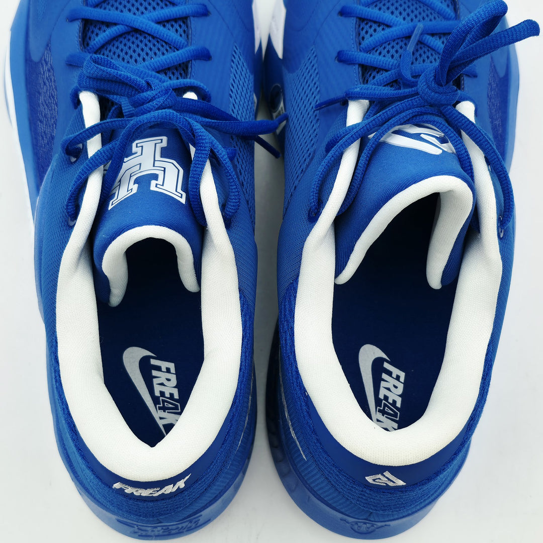 Giannis Auto Signed 2022 (PE) Promo Nike Zoom Freak 4 Game Shoes Size 16 Beckett