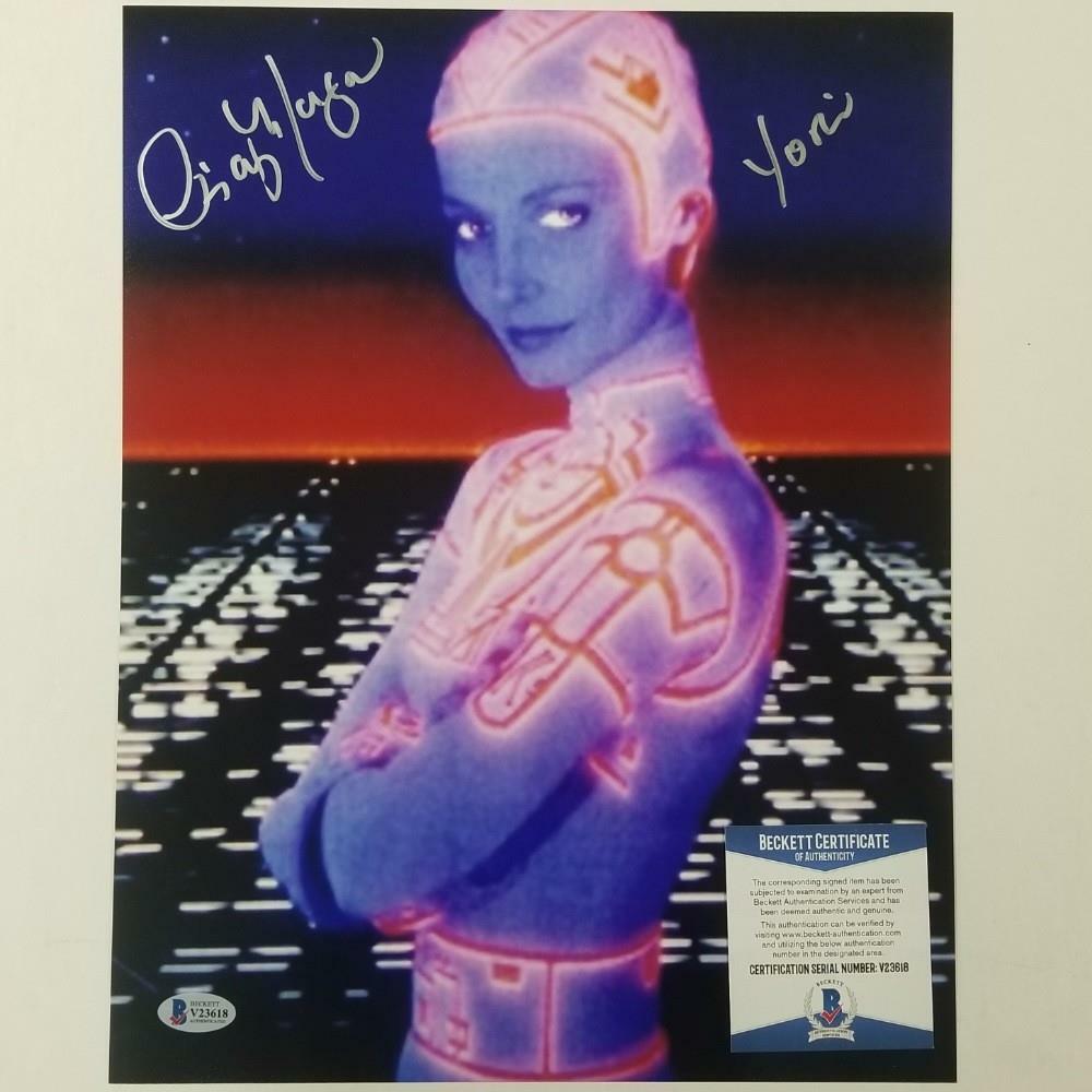 Cindy Morgan signed Tron 11x14 Photo #2 Autograph ~ Beckett BAS COA