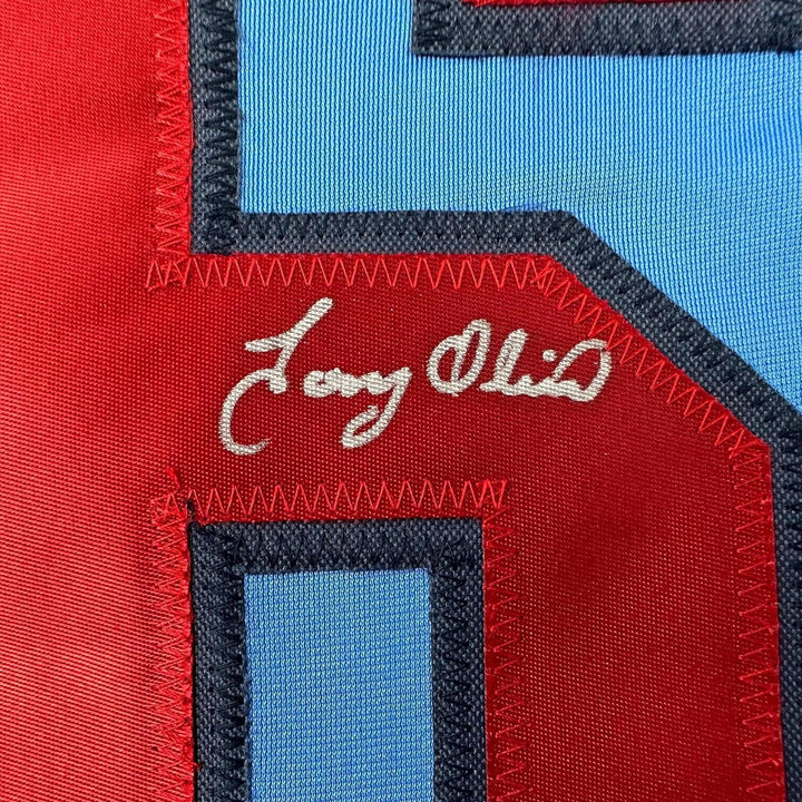 Framed Autographed/Signed Tony Oliva 33x42 Minnesota Light Blue Jersey BAS COA