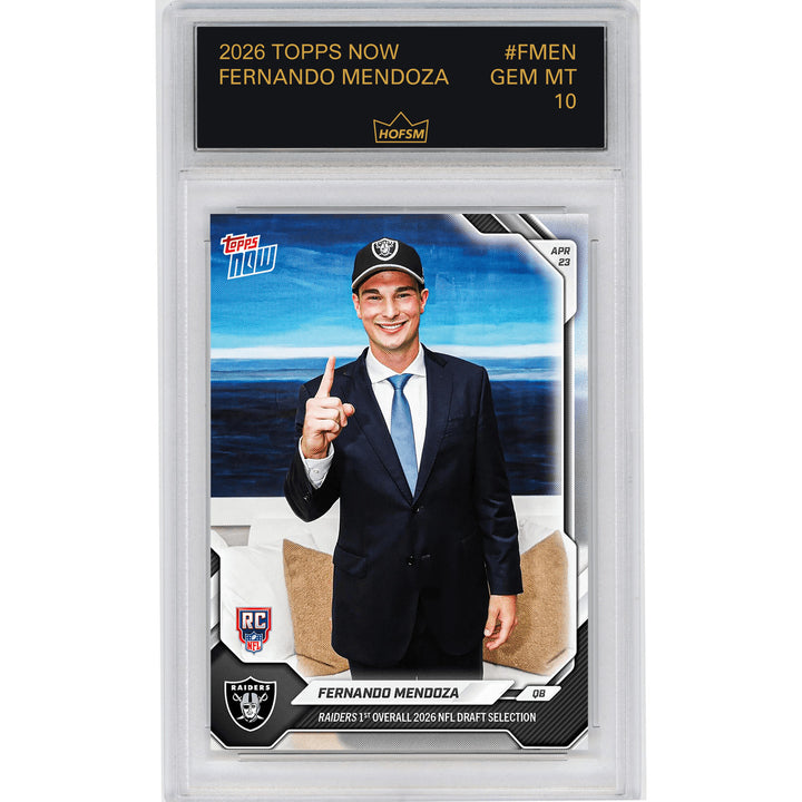 Graded 2026 Topps Now Fernando Mendoza #FMEN Rookie RC Football Card HOFSM 10