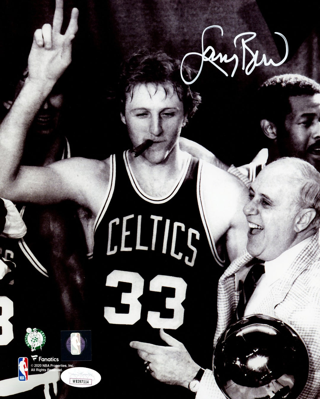 Larry Bird Autographed Signed 8x10 Photo Boston Celtics Red Auerbach JSA