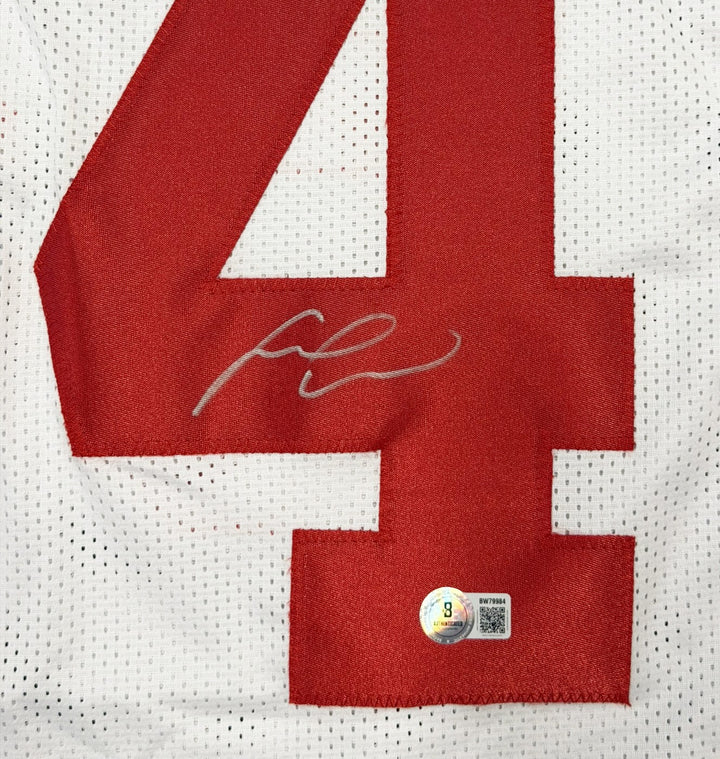 Fred Warner Signed San Francisco 49ers White Jersey Beckett BAS QR