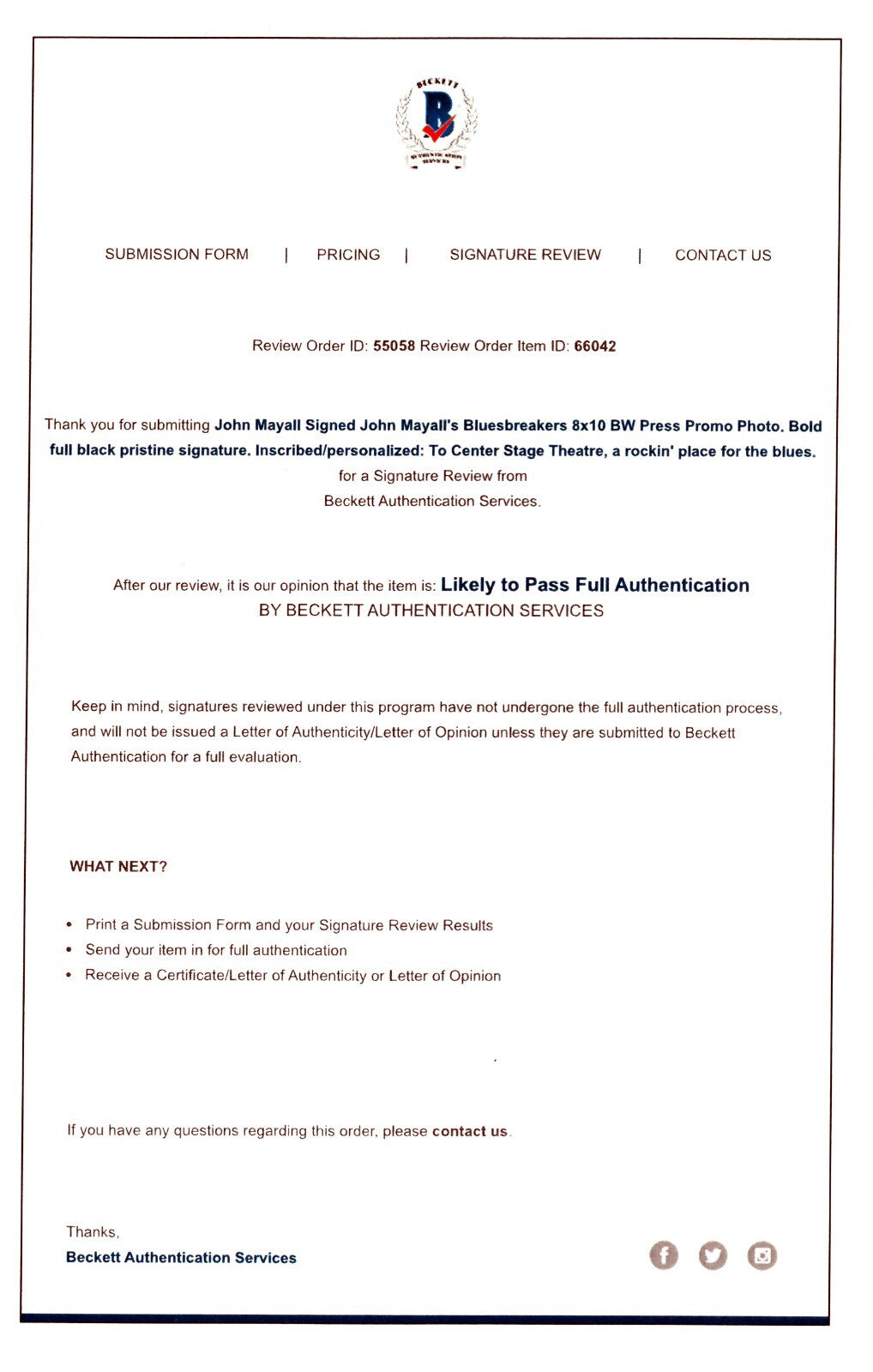John Mayall Signed Bluesbreakers B&W 8x10 Press Promo Photo BAS- To Center Stage