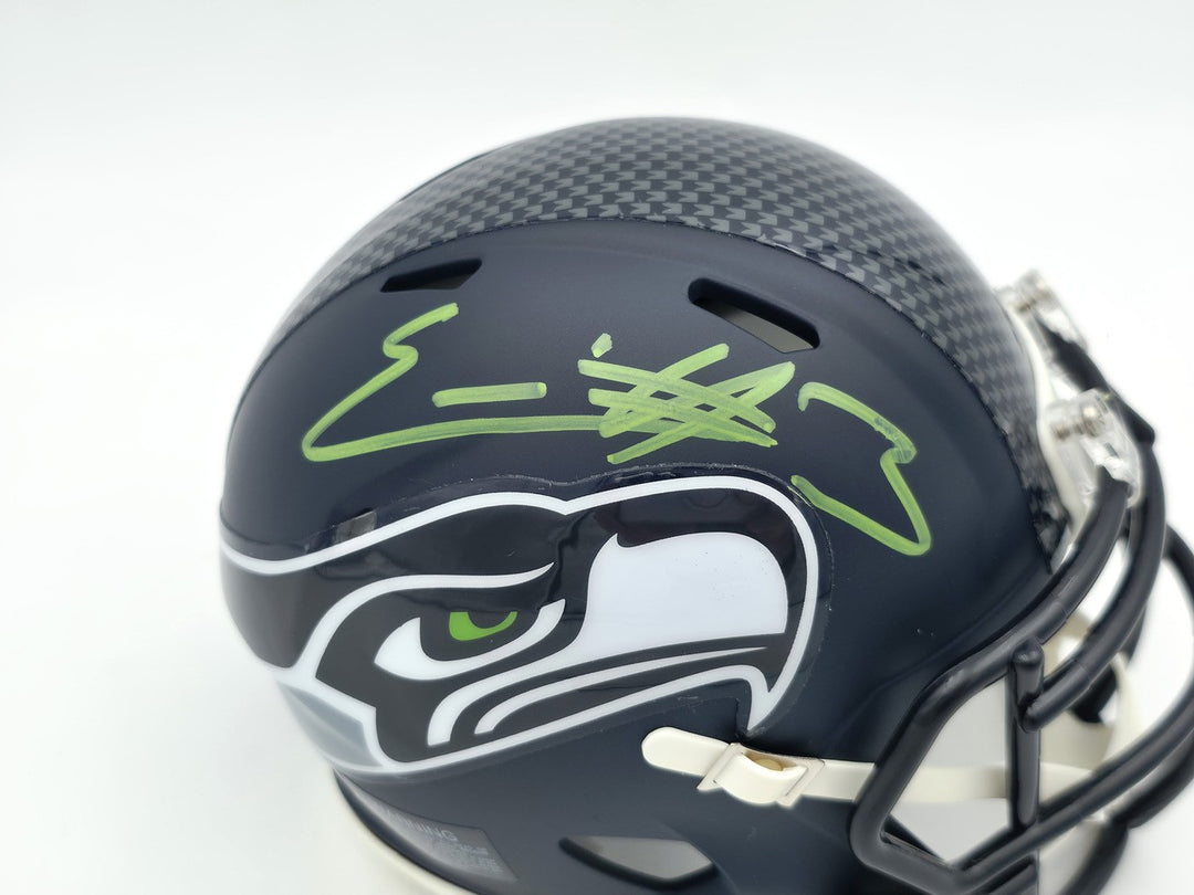 Nick Emmanwori Signed Seattle Seahawks Blue Speed Mini Helmet Beckett Witness