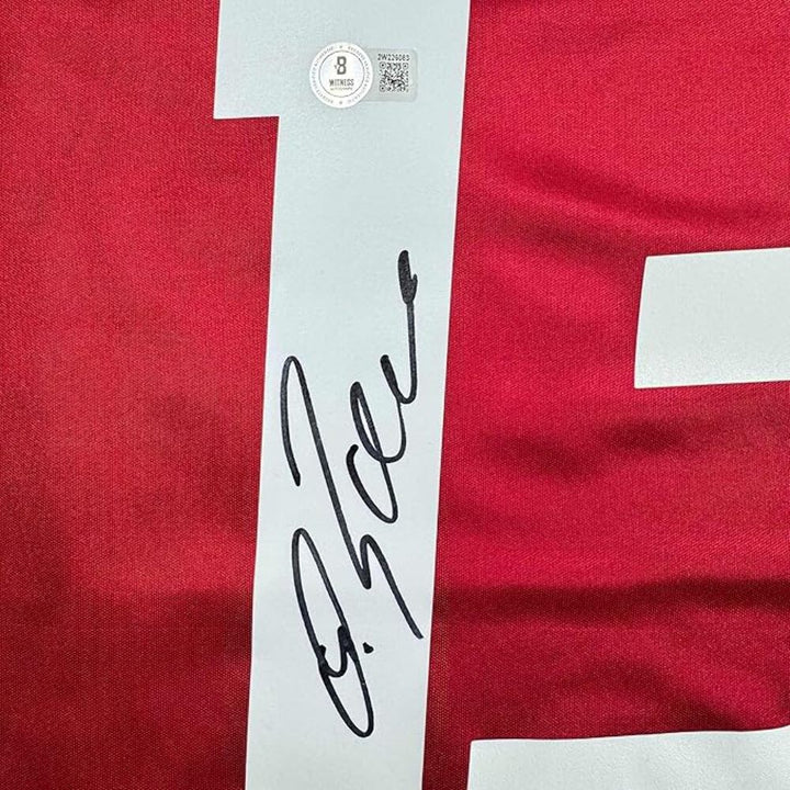 Framed Autographed/Signed Michael Ballack 35x39 Bayern Munich Jersey Beckett COA