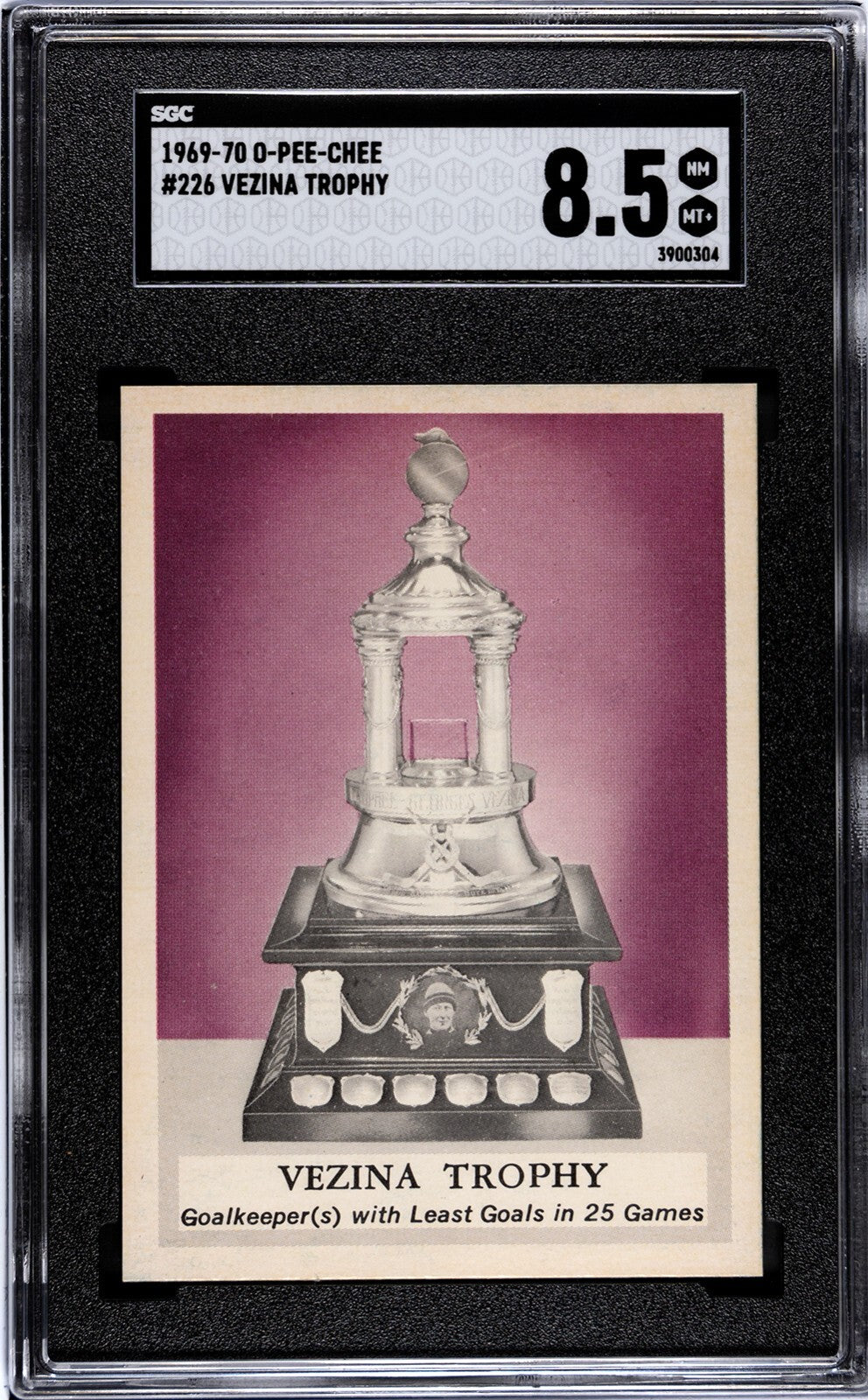 1969-70 O-Pee-Chee Vezina Trophy NHL Card #226- SGC Graded 8.5 NM-MT+