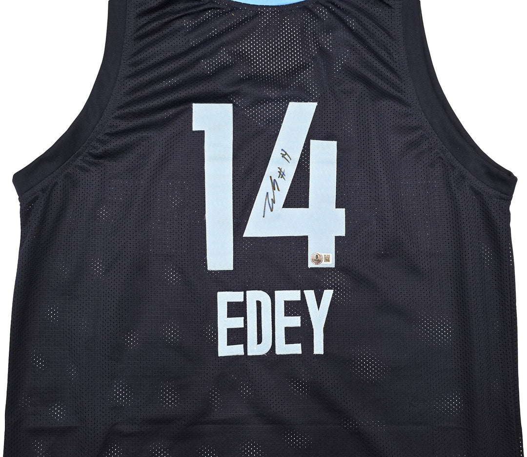 Memphis Grizzlies Zach Edey Signed Blue Jersey Beckett Witness