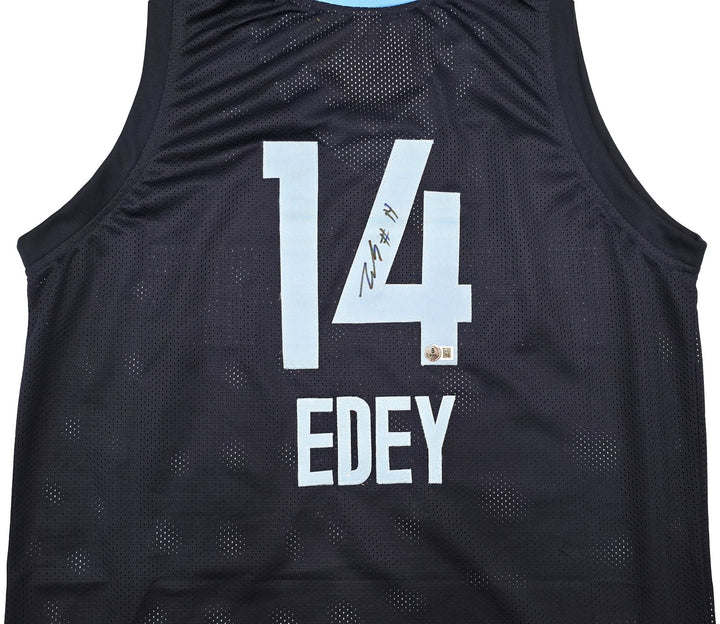 Memphis Grizzlies Zach Edey Signed Blue Jersey Beckett Witness