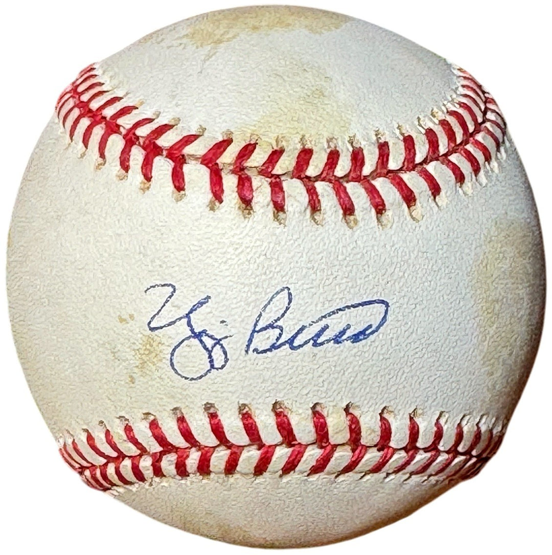 Yogi Berra signed ROAL Rawlings Official American League Baseball toned- COA