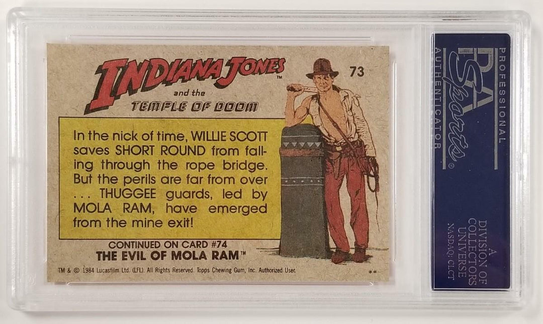 Jonathan Ke Quan signed 1984 Topps Indiana Jones #73 Saved By Willie Card ~ PSA