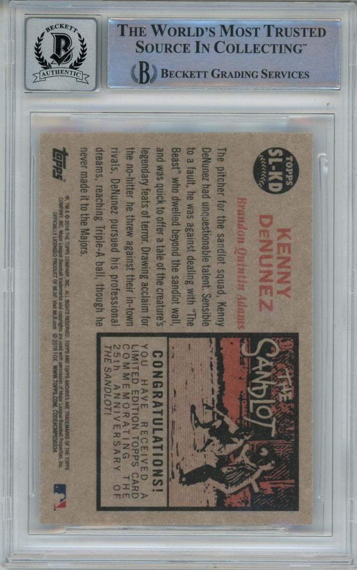 Brandon Adams Signed Card Sandlot Topps Archives Beckett 10 auto  40657