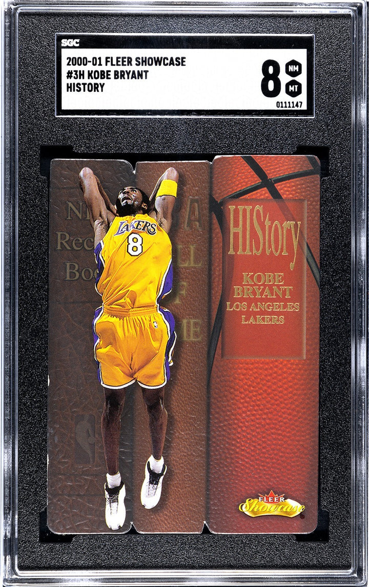 Kobe Bryant 2000-01 Fleer Showcase HIStory Die-Cut Card #3H - SGC Graded 8 NM-MT