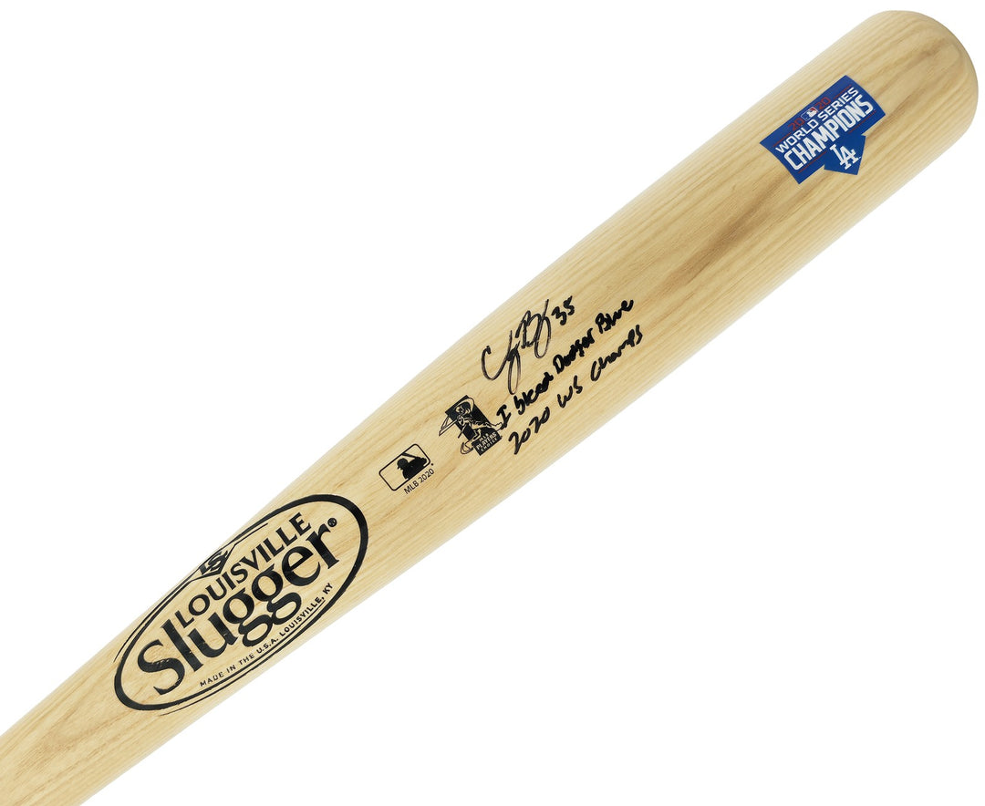 Cody Bellinger Signed Blonde WS Logo Louisville Slugger Bat Dodgers Fanatics