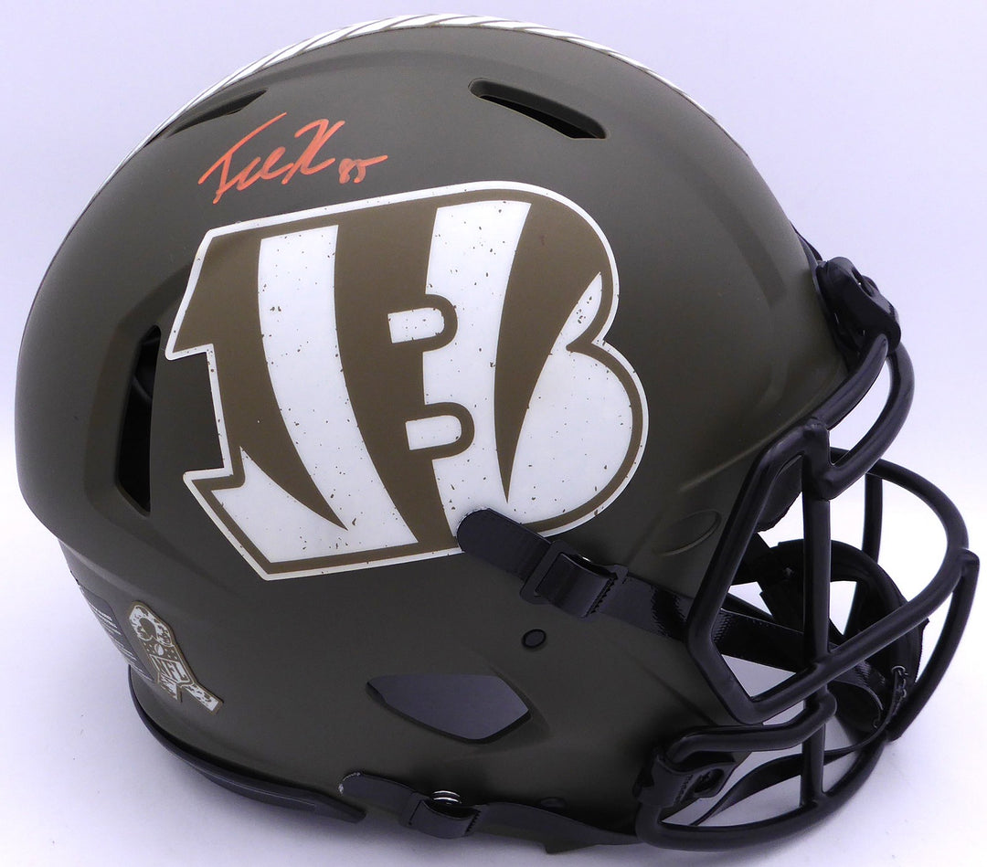 Tee Higgins Auto Bengals Salute To Service Full Size Replica Helmet Beckett 4365