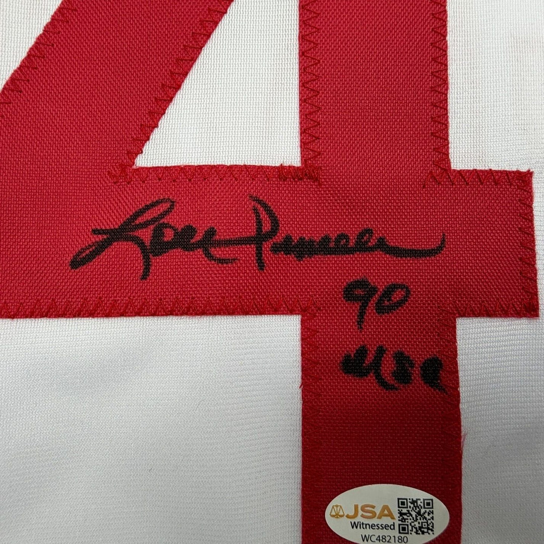 Framed Autographed/Signed Lou Piniella 35x39 Cincinnati Jersey JSA COA