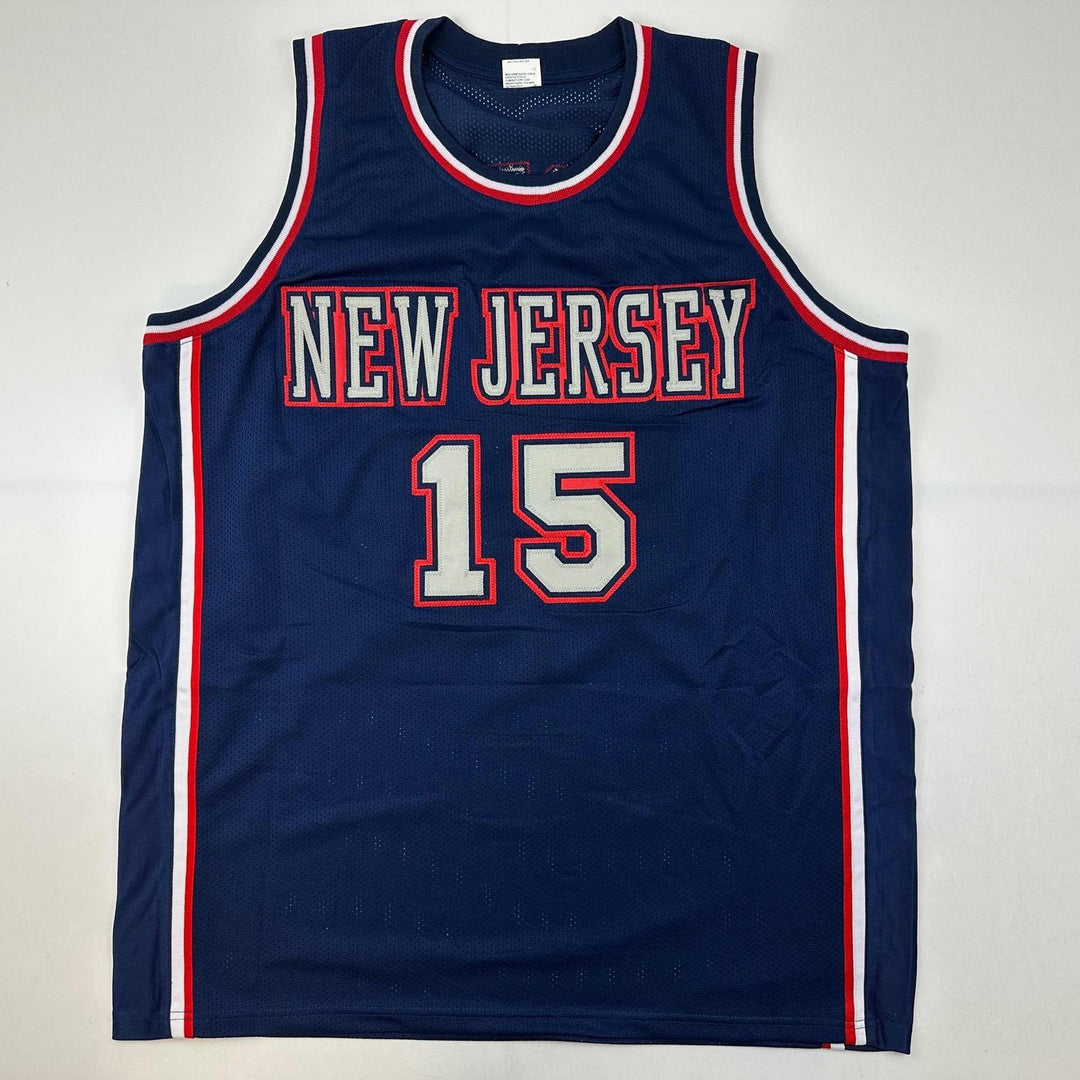Autographed/Signed Vince Carter New Jersey NJ Navy Blue Jersey PSA/DNA COA