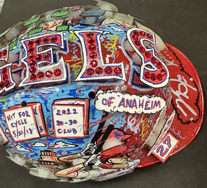 Mike Trout Signed Fazzino 3D Pop Art Angels Mini Helmet Kiiiiid /27 Auto MLB COA