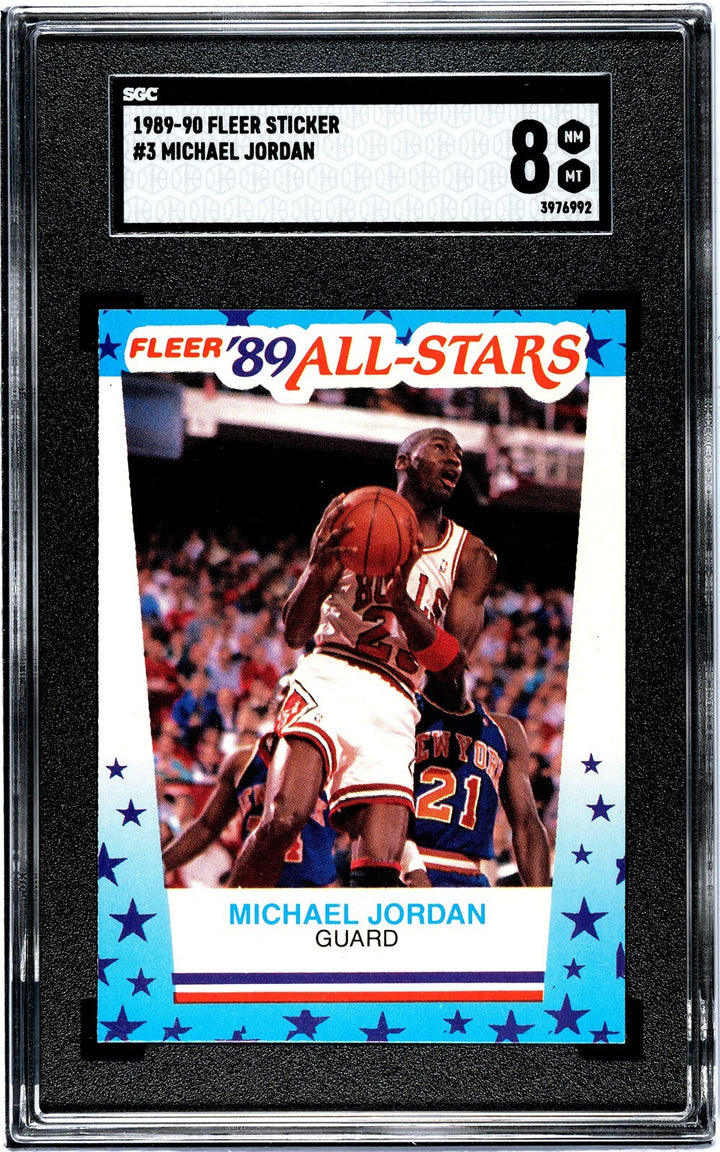 Michael Jordan 1989-90 Fleer All-Star Sticker/Card #3- SGC Graded 8 NM-MT