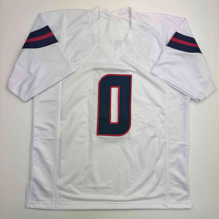 Autographed/Signed Azeez Al Shaair Houston White Jersey Beckett BAS COA