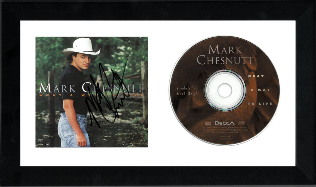 Mark Chesnutt signed 1994 What A Way To Live Album Cover , CD Framed 6.5x12- JSA