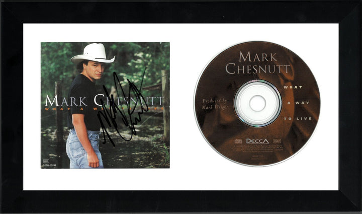 Mark Chesnutt signed 1994 What A Way To Live Album Cover , CD Framed 6.5x12- JSA