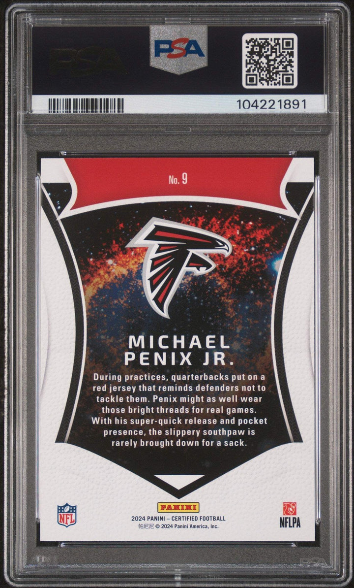 Graded 2024 Certified Michael Penix Jr #9 Cerified Rookies Football Card PSA 10