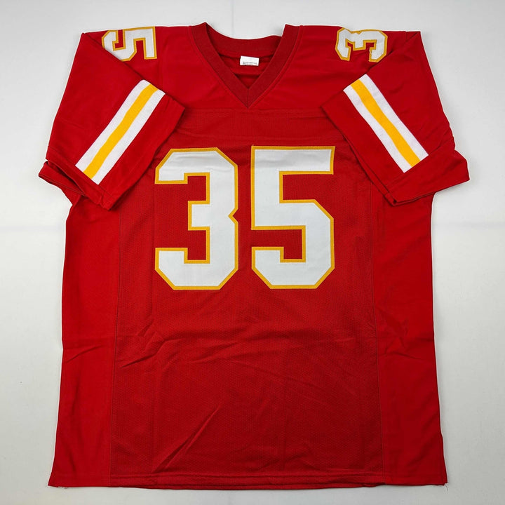 Facsimile Autographed Christian Okoye Kansas City Red Reprint Jersey Men's XL