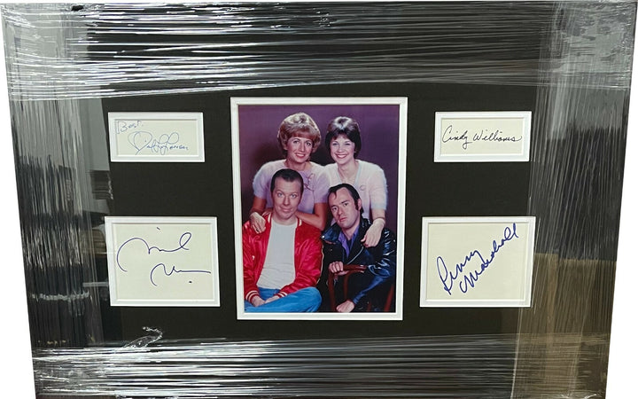 Laverne & Shirley signed 4 cut sigs Framed Penny Marshall 17x26 -Beckett  Review