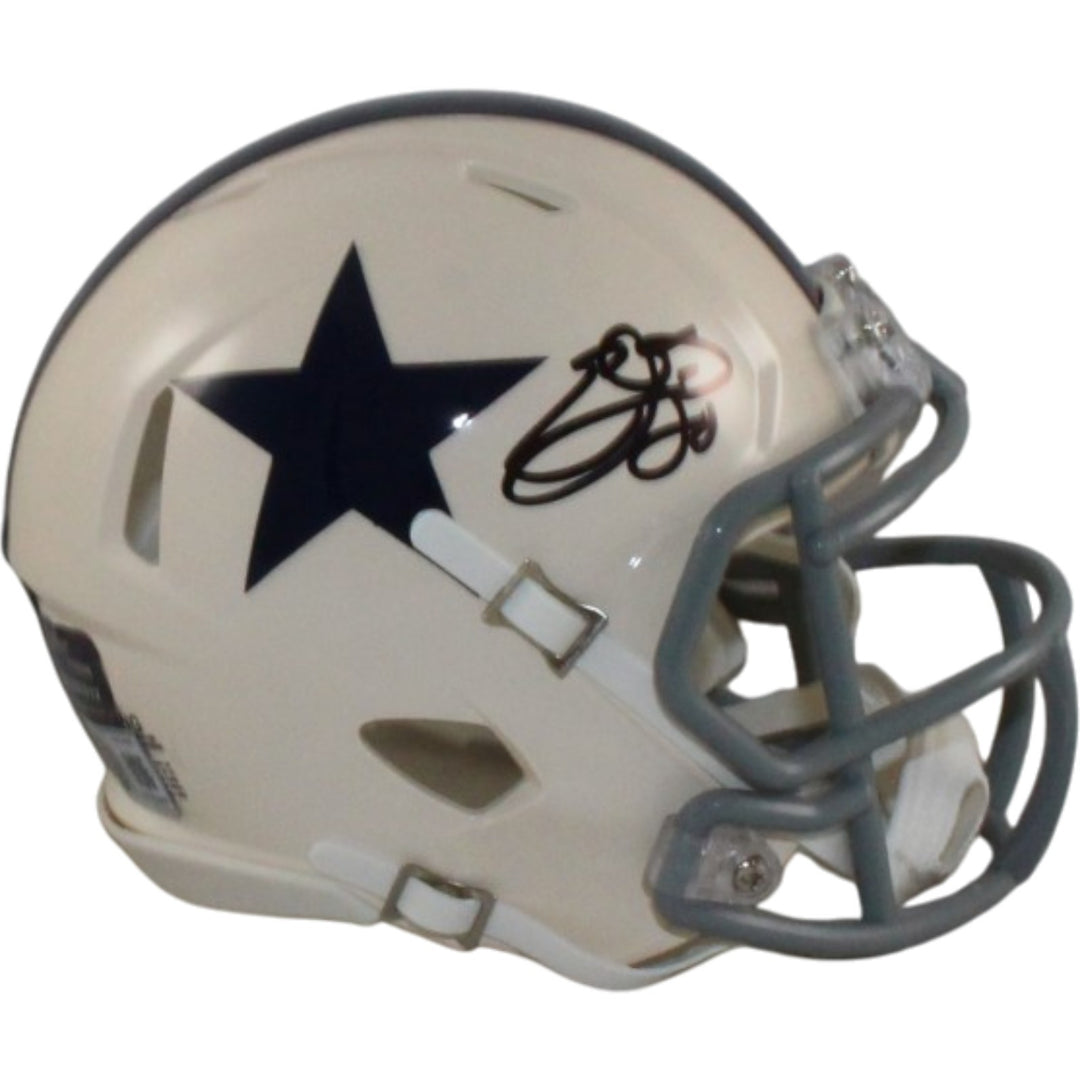 Emmitt Smith Signed Dallas Cowboys Retro Mini Helmet Beckett Witnessed 57536